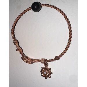Copper Winter Anchor & Snowflake Charm Bracelet